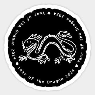 Year of the Dragon 2024 in White Sticker